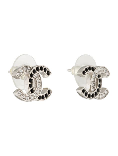 chain chanel strass earrings|Stud earrings .